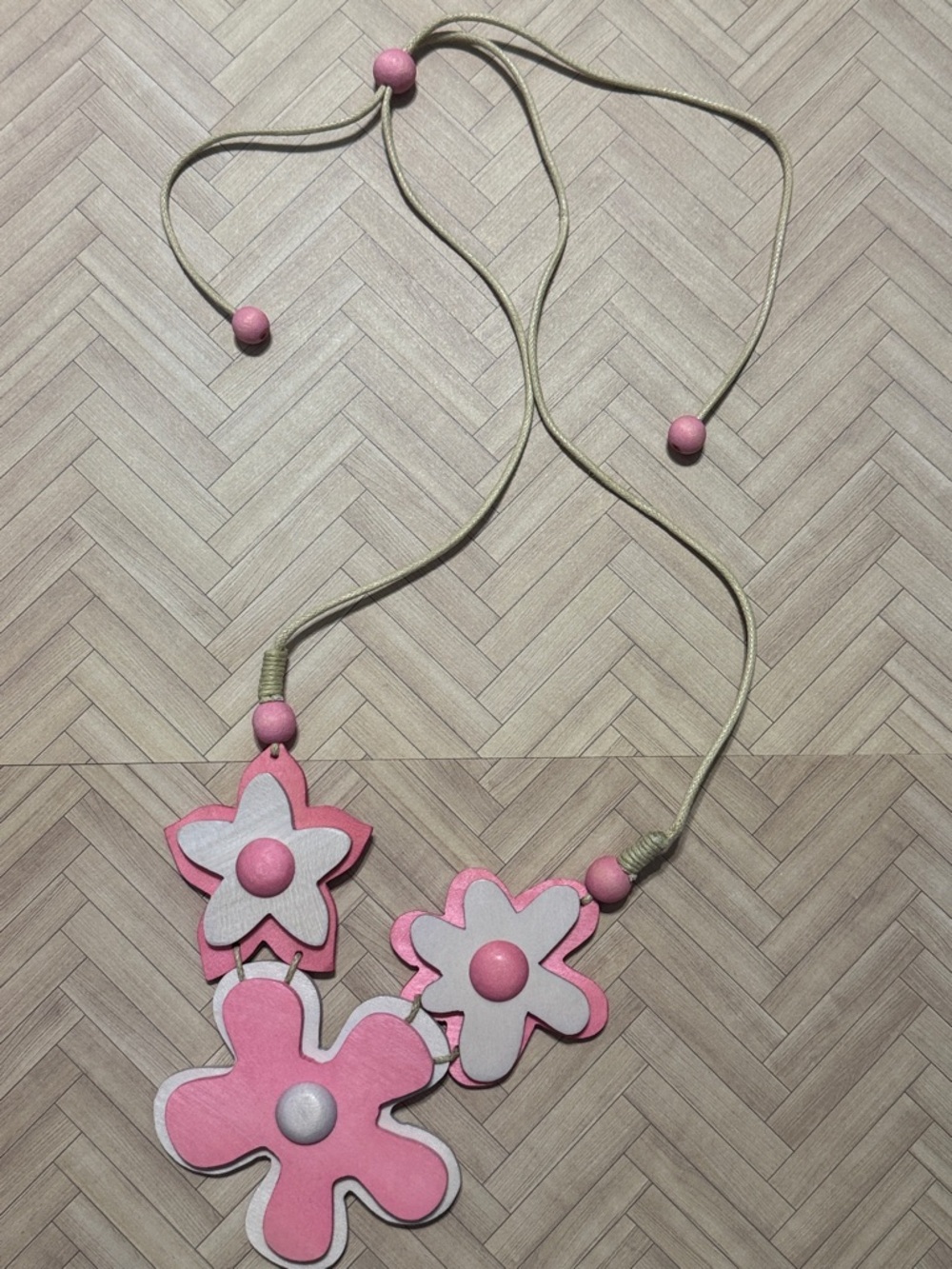 Kids Pink Flower Pendant Necklace